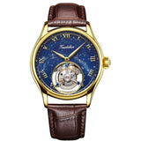 100% Tourbillon GUANQIN Men watches top brand luxury Tourbillon clock men Sapphire Skeleton mechanical watch Relogio Masculino