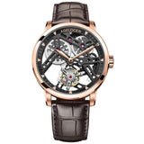 AGELOCER Skeleton Mechanical Tourbillon Men Watch Waterproof Leather Swiss Brand Luxury Blue Tourbillon relogio masculino