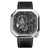 AGELOCER Switzerland Self-wind Mechanical Watch Men Automatic Big Square Black Leather Wrist Watches Reloj Hombre 2019 Luxury