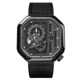 AGELOCER Switzerland Self-wind Mechanical Watch Men Automatic Big Square Black Leather Wrist Watches Reloj Hombre 2019 Luxury