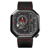 AGELOCER Switzerland Self-wind Mechanical Watch Men Automatic Big Square Black Leather Wrist Watches Reloj Hombre 2019 Luxury
