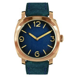San Martin Vintage Bronze Diver Watch Sapphire See-through Case Back Men Mechanical Watches Leather Strap Waterproof Luminous