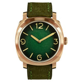 San Martin Vintage Bronze Diver Watch Sapphire See-through Case Back Men Mechanical Watches Leather Strap Waterproof Luminous