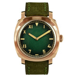 San Martin Vintage Bronze Diver Watch Sapphire See-through Case Back Men Mechanical Watches Leather Strap Waterproof Luminous