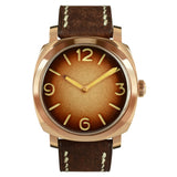 San Martin Vintage Bronze Diver Watch Sapphire See-through Case Back Men Mechanical Watches Leather Strap Waterproof Luminous