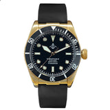 Solid 42.5mm Blue Dial Luminous Marks Ceramic Bezel CuSn8 Bronze Case ST2130 Automatic Movement 200m Waterproof Men's Watch