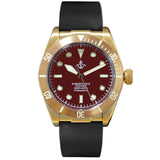 Solid 42.5mm Blue Dial Luminous Marks Ceramic Bezel CuSn8 Bronze Case ST2130 Automatic Movement 200m Waterproof Men's Watch