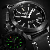 YELANG V1022 T100 Tritium Luminous Army Military Mens Automatic Mechanical Wrist Watch With ETA 2824-2 Automatic Movement-Black