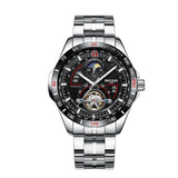 BOYZHE Automatic Mechanical Men Watch Fashion Top Brand Sports Watches Tourbillon Moon Phase Stainless Steel Relogio Masculino