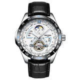 BOYZHE Automatic Mechanical Men Watch Fashion Top Brand Sports Watches Tourbillon Moon Phase Stainless Steel Relogio Masculino